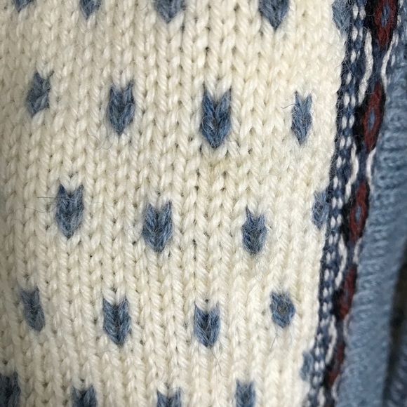 Dale Of Norway Wool Cardigan Sweater-Blue Ivory-XS - Picture 5 of 11